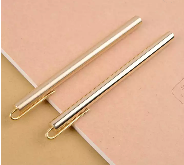 Round Brass Pen with Clip - Miss Parfaite 