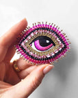 Pink Rhinestone Celestial Eye Brooch - Miss Parfaite 