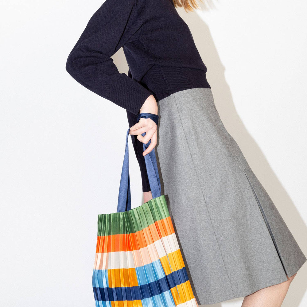 SAC FOURRE-TOUT PLISSÉ EN SATIN VIETRI