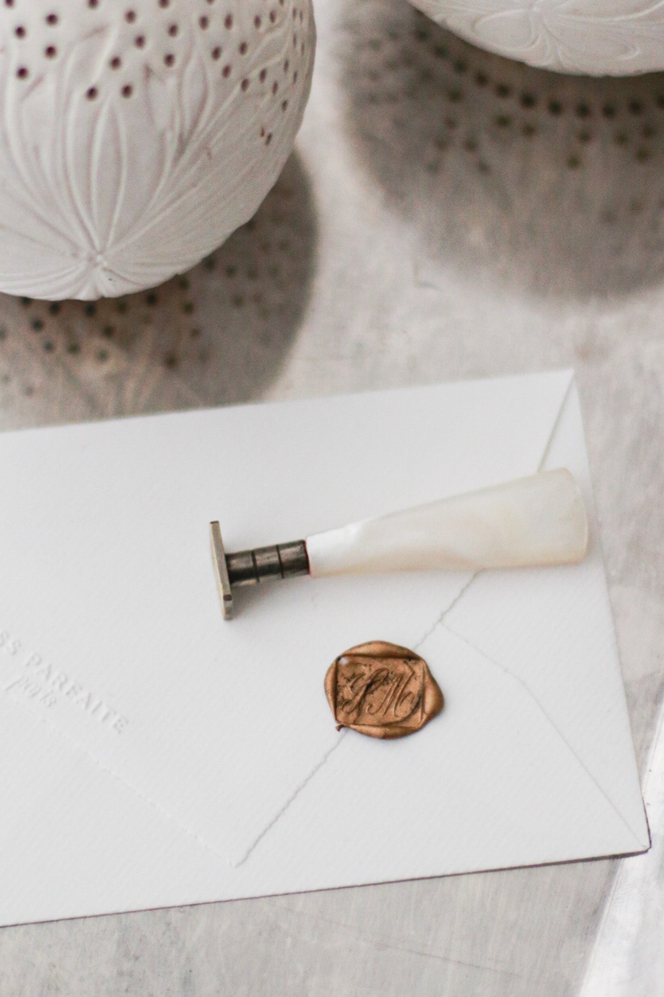Mother-of-Pearl Antique Wax Seal