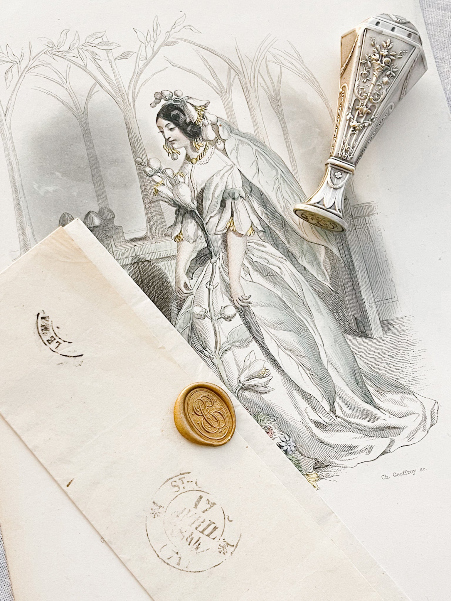 Silver Art Deco Wax Seal