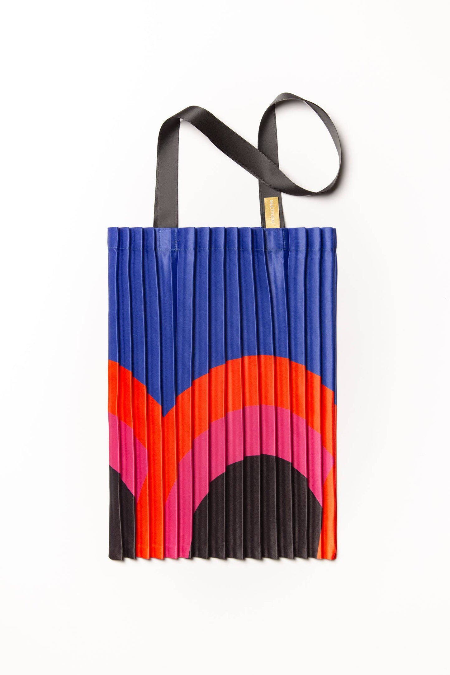 SAC FOURRE-TOUT PLISSÉ EN SATIN ARC-EN-CIEL