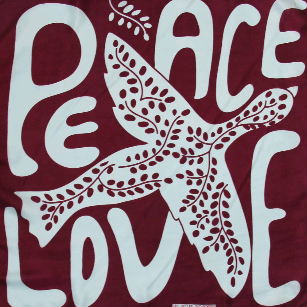 Peace and Love Bordeaux Mini Scarf - Miss Parfaite 