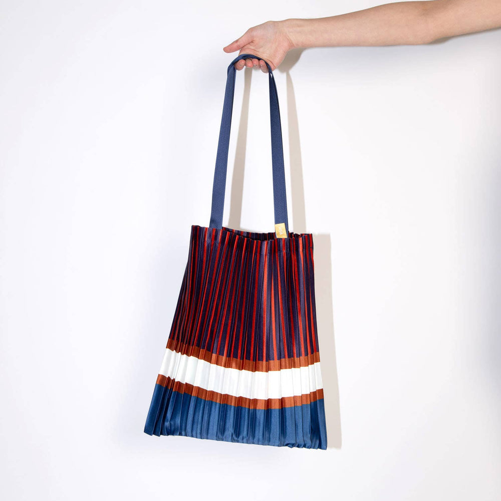 SAC CABAS PLISSÉ EN SATIN CHIAVARI