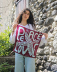 Peace and Love Bordeaux Mini Scarf - Miss Parfaite 
