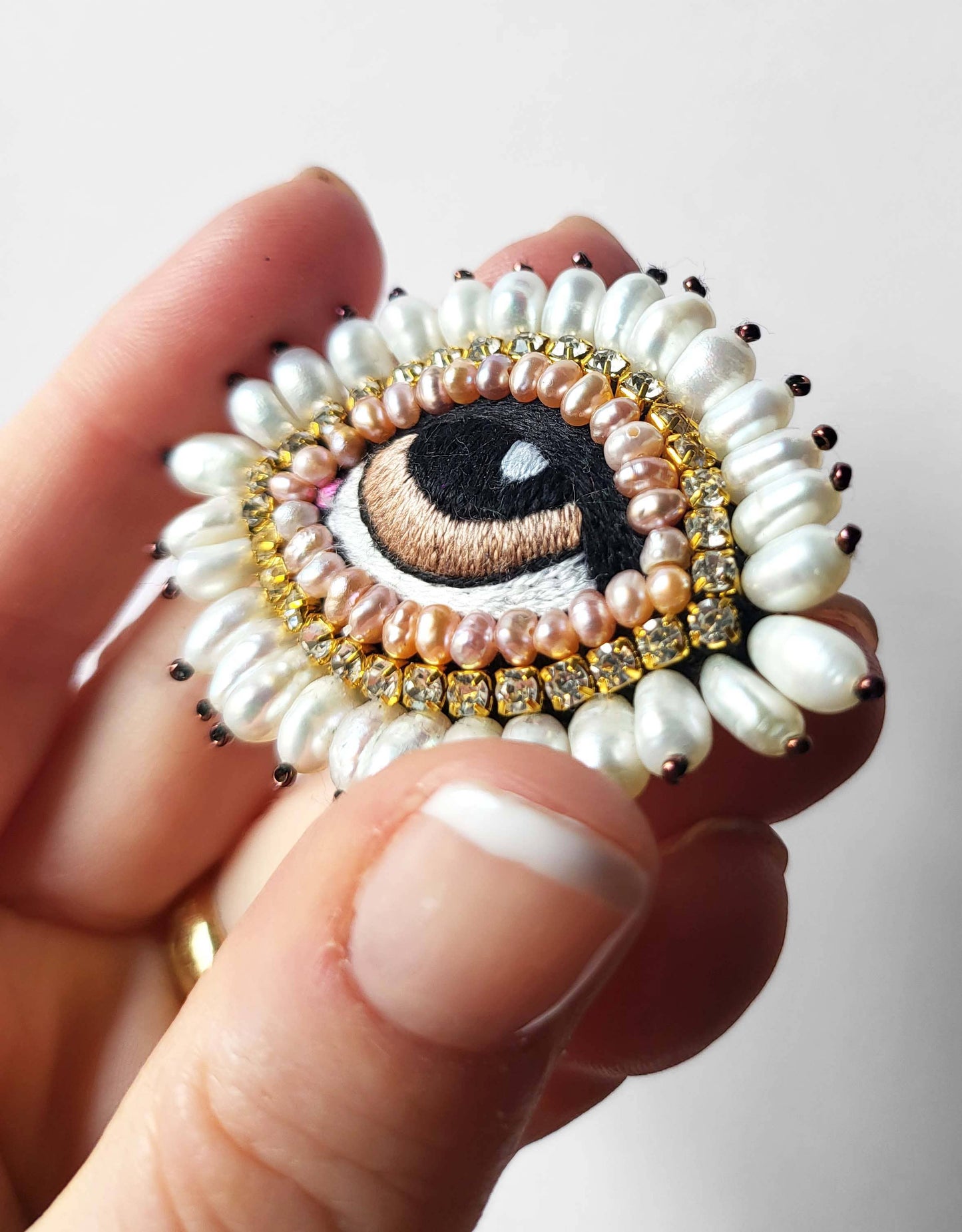 Baroque Eye Brooch With Freshwater Pearls - Miss Parfaite 