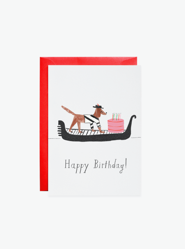 HAPPY BIRTHDAY - Venetian Dog Gift Card - Miss Parfaite 
