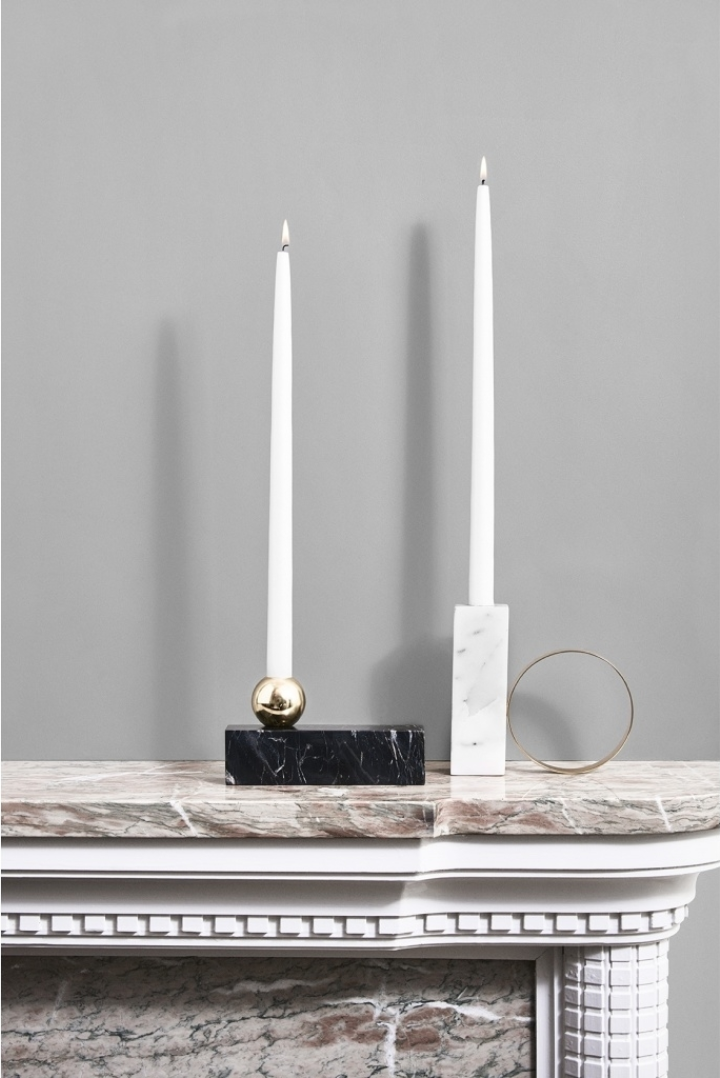 Black and Brass Low Tangent Candleholder - Miss Parfaite | Luxury Stationery
