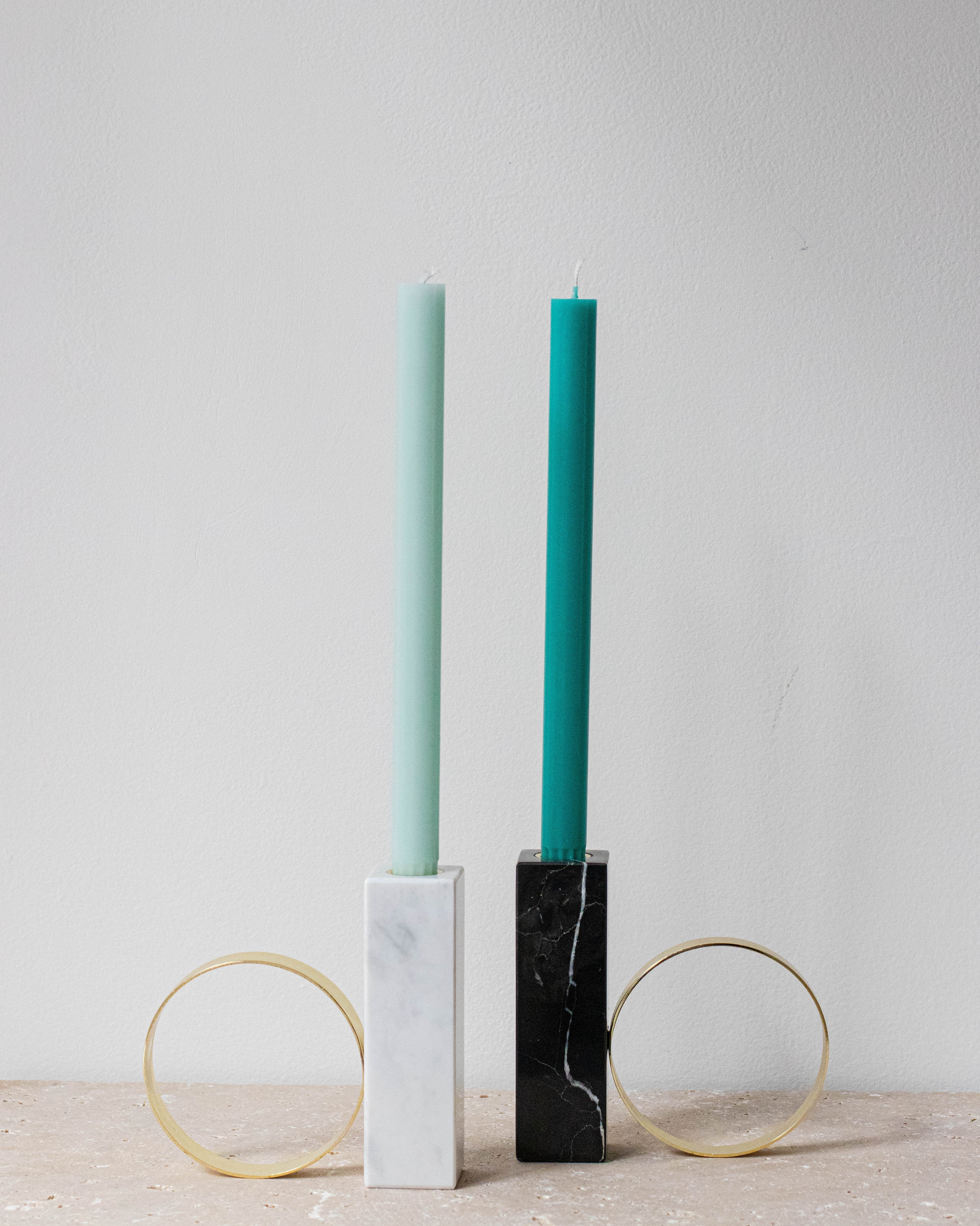 Black and Brass Tangent Candleholder - Miss Parfaite | Luxury Stationery